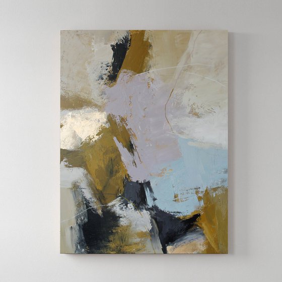"Ness 2" Licak brown beige abstract art