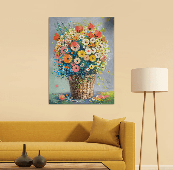 Wildflowers in a Basket