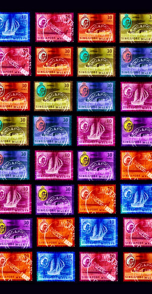 Singapore Stamp Collection 'Singapore Ship Sequence' (8x8) by Richard Heeps