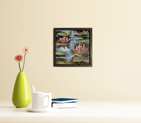 Pond with water lilies.
