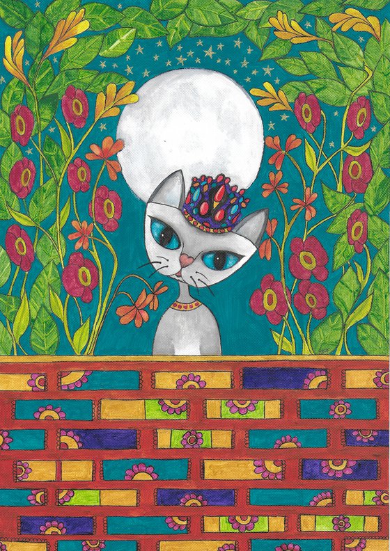 Candy Crown Cat Princess Painting