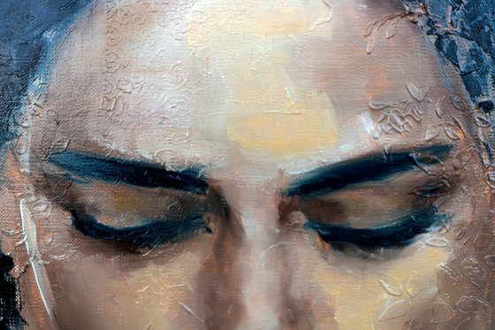 Abstract portrait of woman oil painting