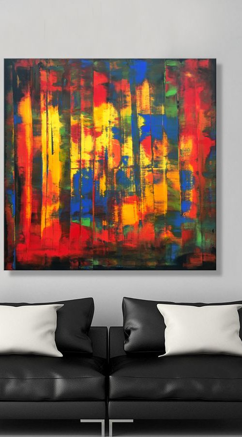 Lost On You - XL LARGE,  ABSTRACT ART – EXPRESSIONS OF ENERGY AND LIGHT. READY TO HANG! by Julijana Ravbar