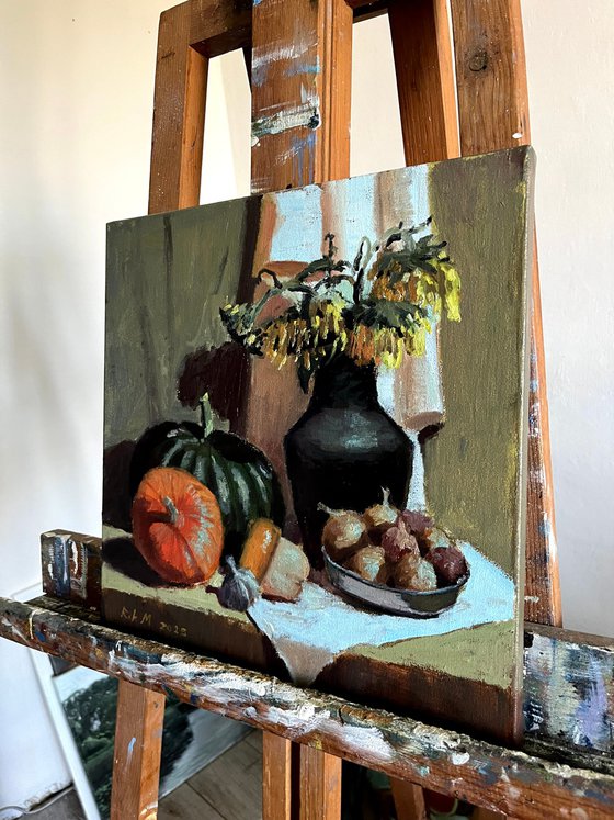 Still life with pumpkins