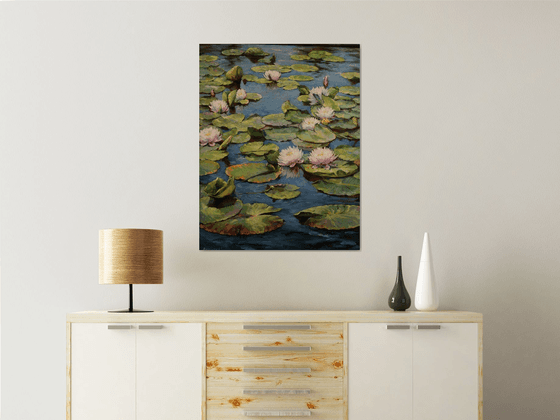 "Dance of petals on the water"