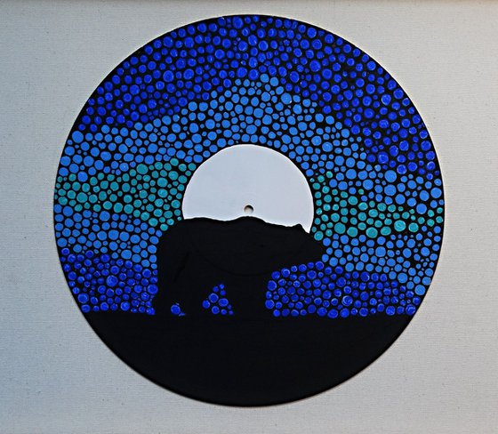 Bear Totem, vinyl record painting