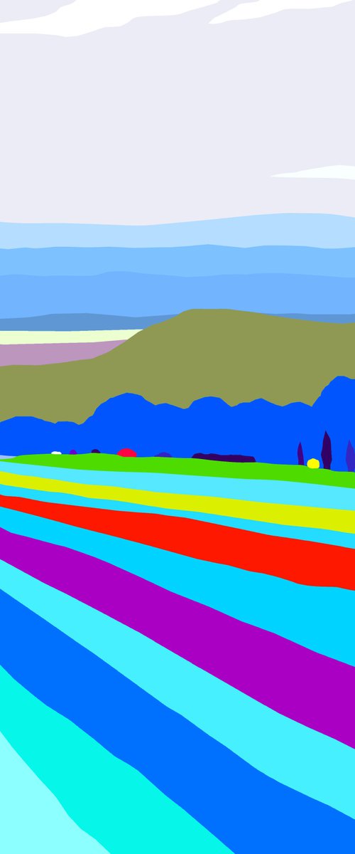 Sowing (La siembra) (pop art, landscape) by Alejos