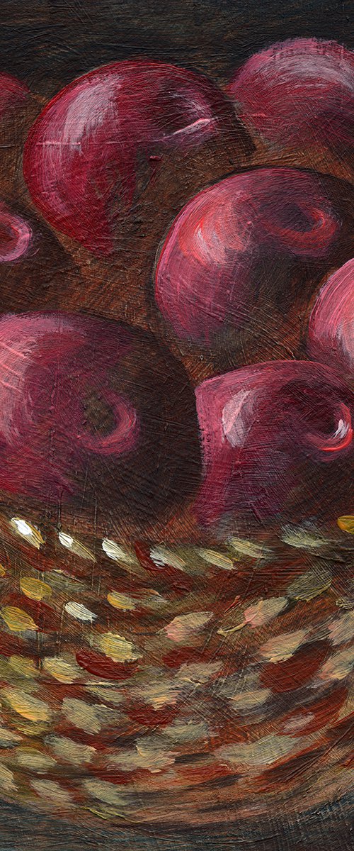 Apples In A Wooven Basket by Anton Maliar