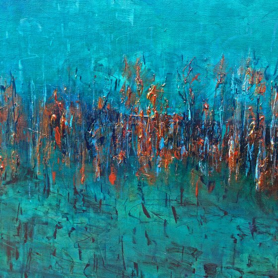 Copper Lake - Abstract Acrylic Painting