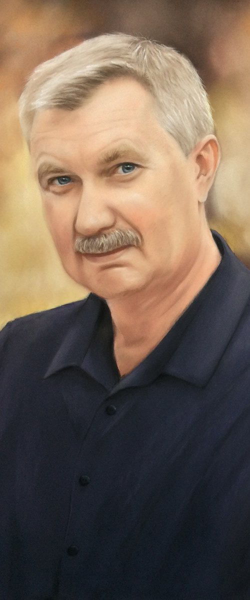 Portrait pastel. Portrait of a man. Custom pastel portrait. by Elena Bondarenko