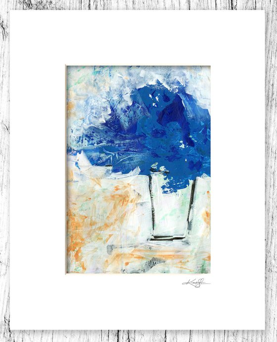 A Bouquet Of Blue 11 - Mixed Media Floral Painting by Kathy Morton Stanion