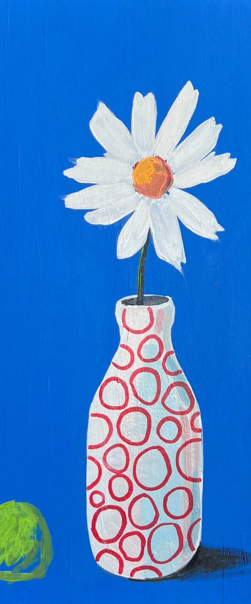 White Daisy Painting in Vase by Sasha Robinson