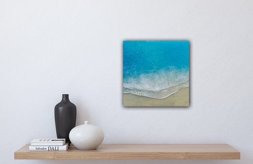 White Sand Beach #16 Seascape Painting by Ana Hefco