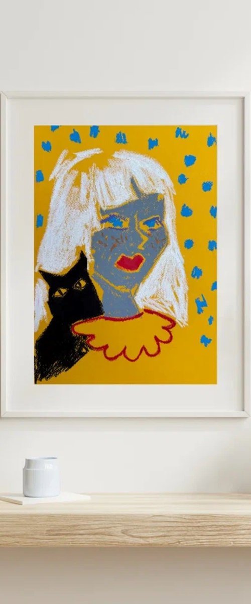 Girl and Cat Portrait by Sasha Robinson