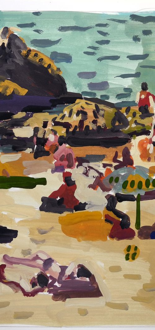 Mediterranean beach scene by Stephen Abela