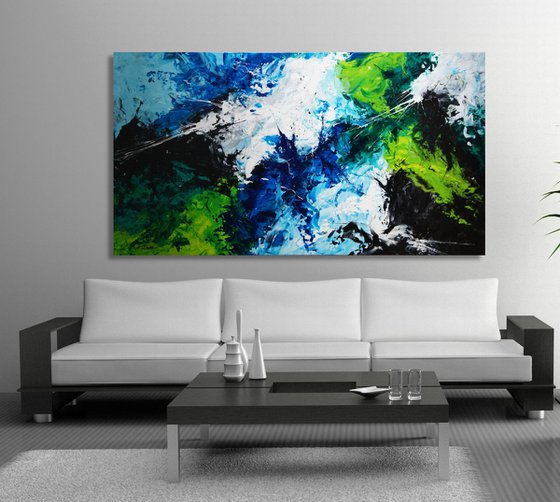 CANVAS ONLY: Color Storm III (200 x 110 cm) XXXL (80 x 44 inches)