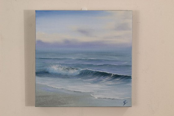 Fading Light, plein air seascape oil painting on canvas by Eva Volf