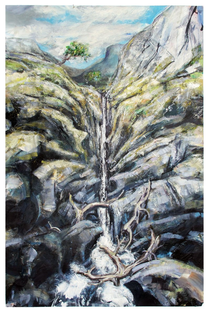 Landscape Painting By John Sharp, 22 X 31, Tree Fall11, Original Artwork