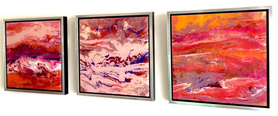 Abstract Painting Contemporary Original art on Plexiglass One of a kind  Framed  Ready to Hang Signed with Certificate of Authenticity