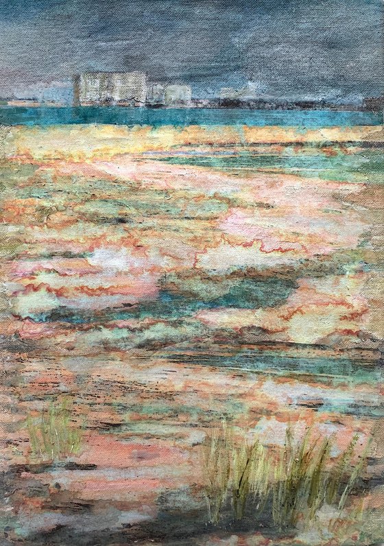 Tollesbury Salt Marshes - original canvas, framed.