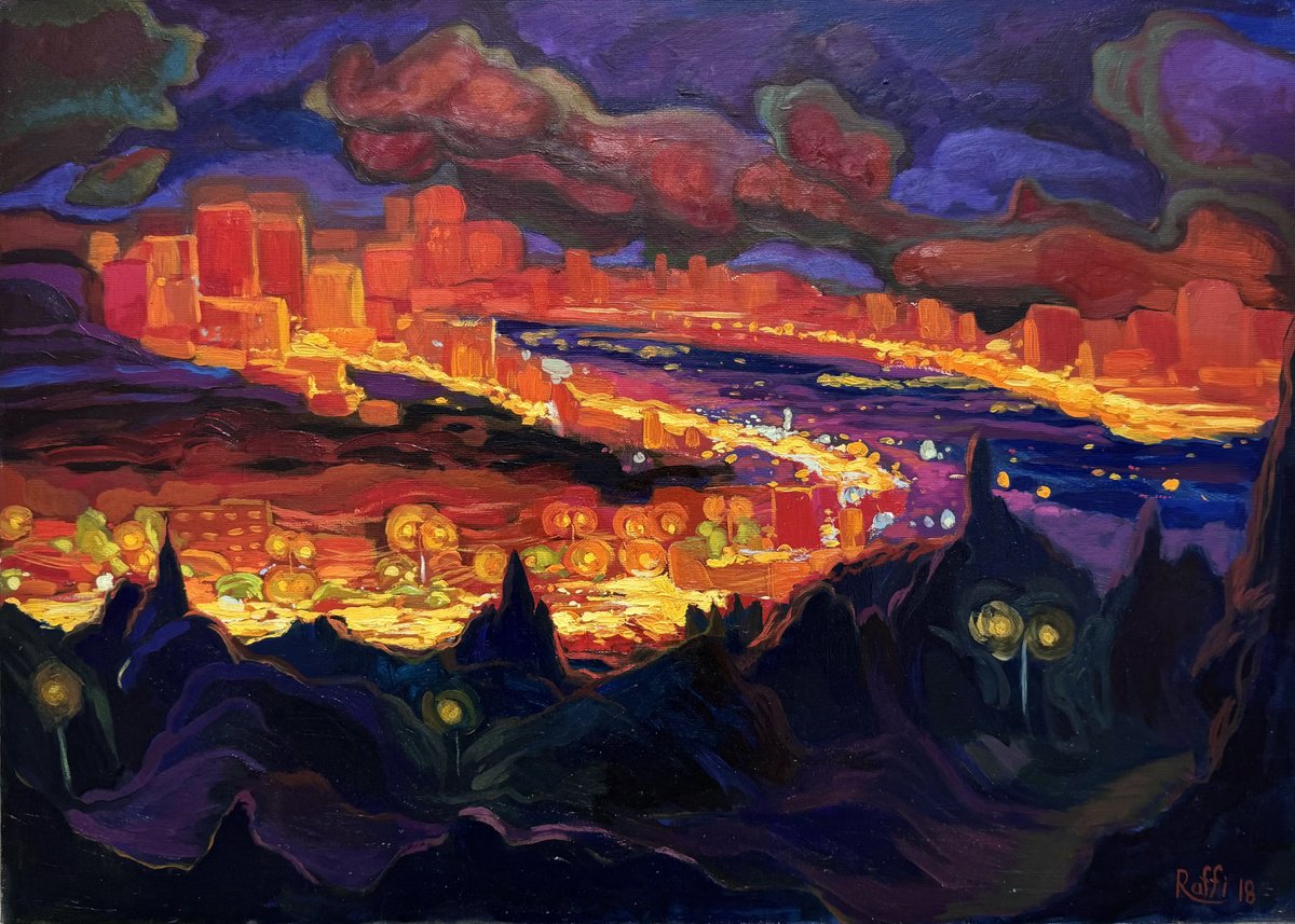 - Night Lights - ? By Raffi Ghazaryan, 28 X 20, Artwork For Sale On Artfinder