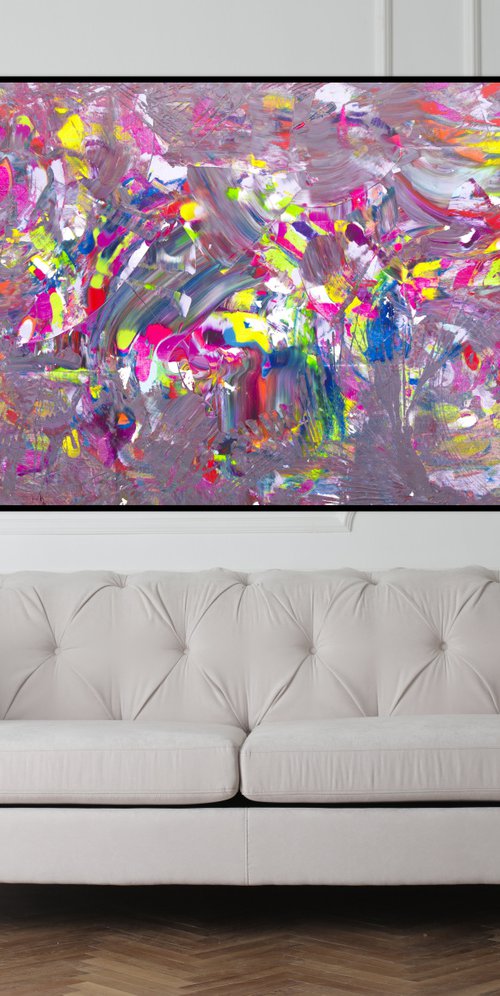 All colors in a jazz composition, 200x90 cm by Davide De Palma