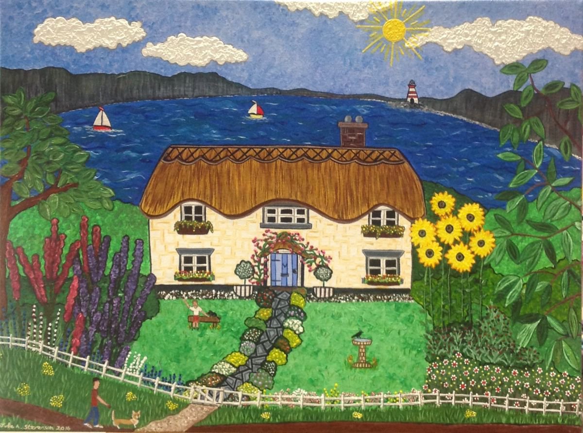 Thatch Cottage By The Sea by Julie Stevenson