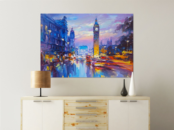 When London Glows After Rain