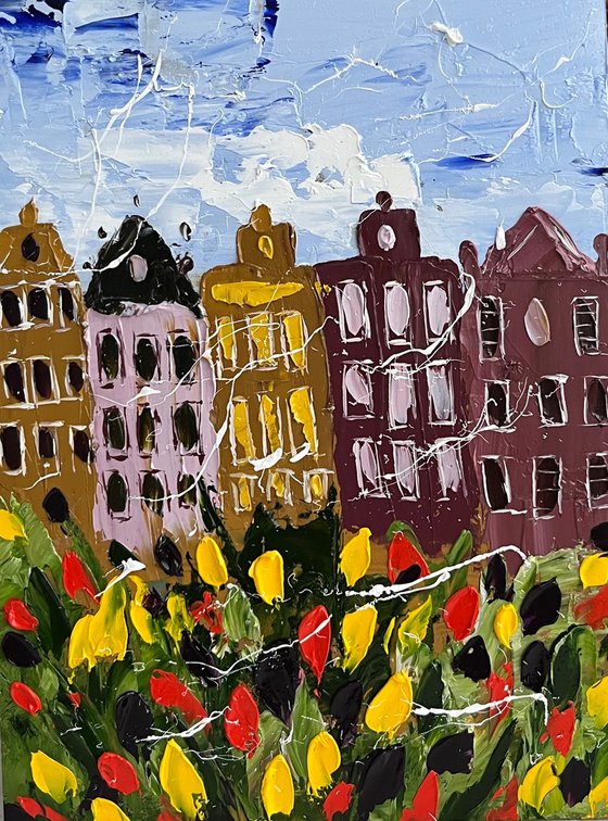 Amsterdam Tulips Painting