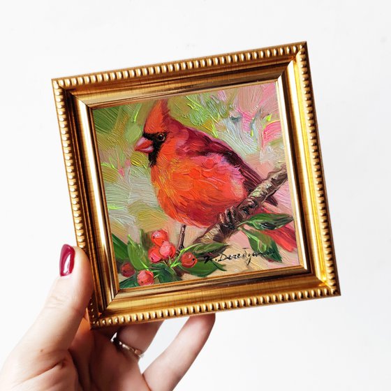 Cardinal bird painting