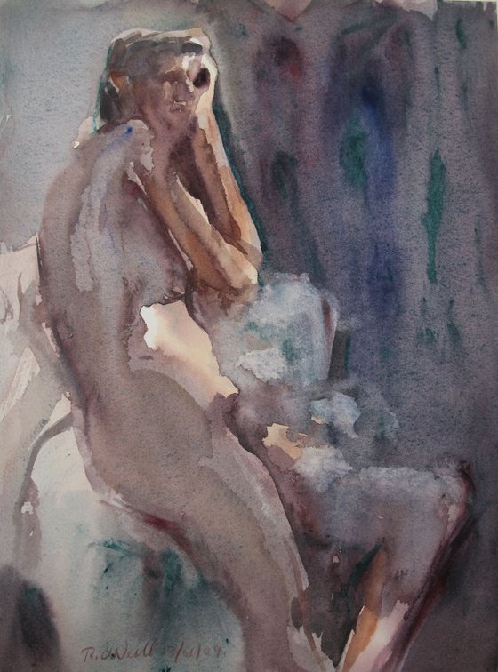 seated male nude