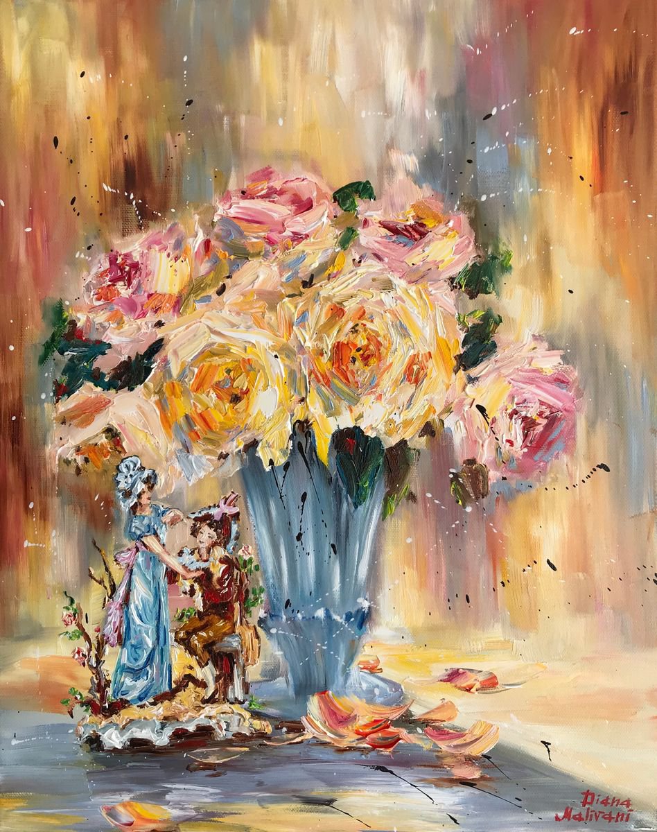Impressionistic Botanical Oil Painting By Diana Malivani, 16 X 20, Sincerity, Original Artwork