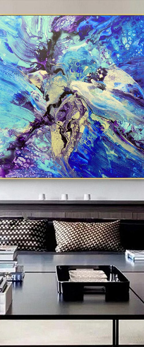 The flight of the Eagle - Large modern abstract painting art by Areti Ampi