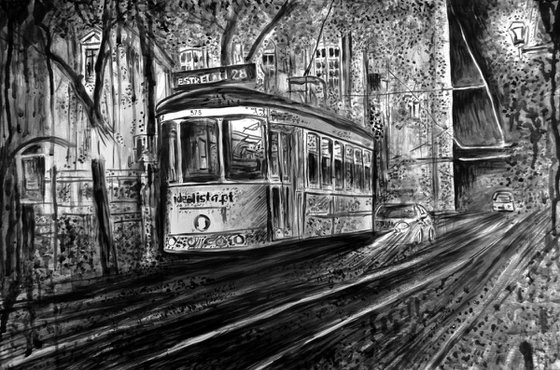 Night Tram in Lisbon