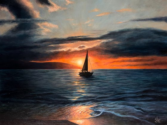 Sunset Sailboat