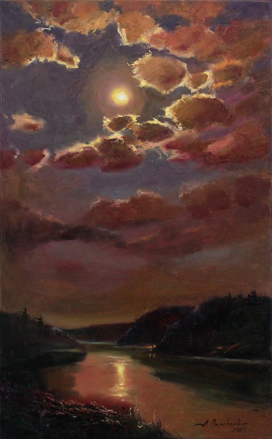 Moon over the river