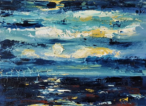 Moonlight & Windmills - a semi abstract horizon