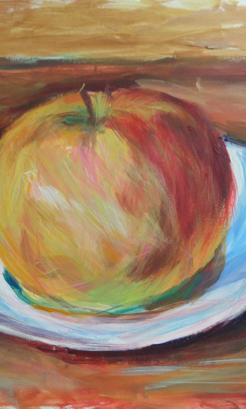 Apple on a plate by Alexander Shvyrkov