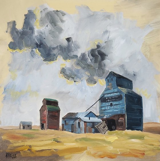 "Gray Prairie Sky" - Landscape - Grainery