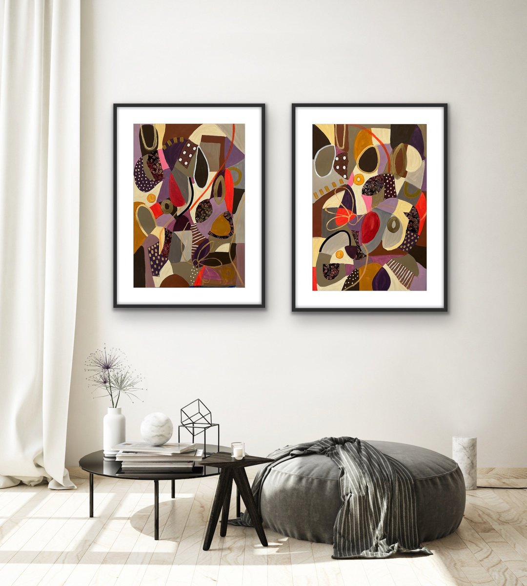  Emotional Fragments (Diptych) By Rashna Hackett, 20 X 27, Artwork For Sale On Artfinder