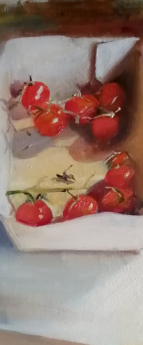 Box of tomatoes by Rosemary Burn
