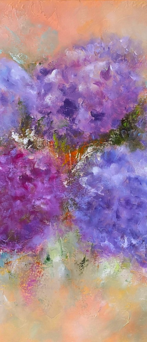 Harmony of purple hydrangeas by Martine Grégoire