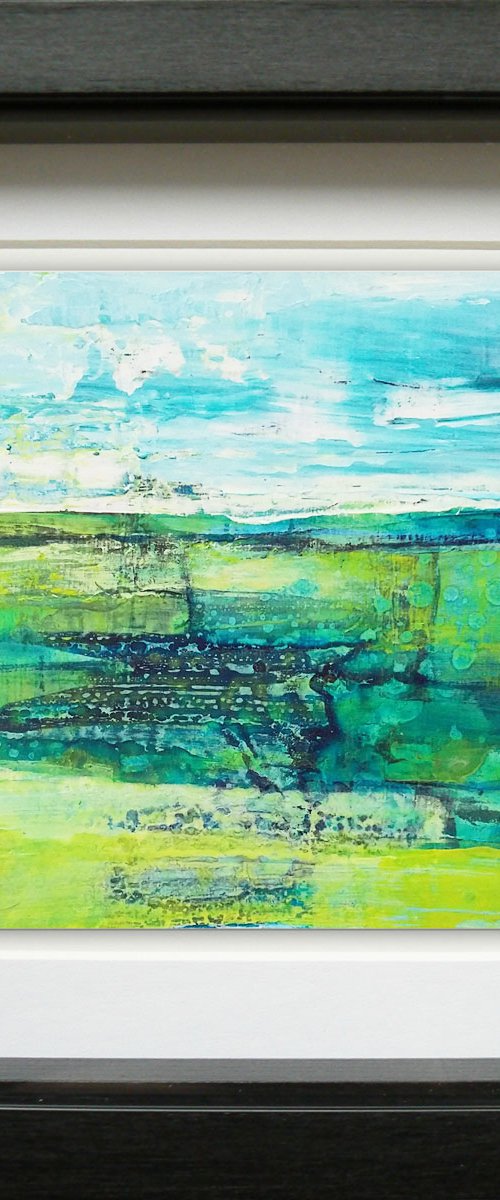 Big sky #1 - Framed ready to hang - original abstract landscape by Carolynne Coulson