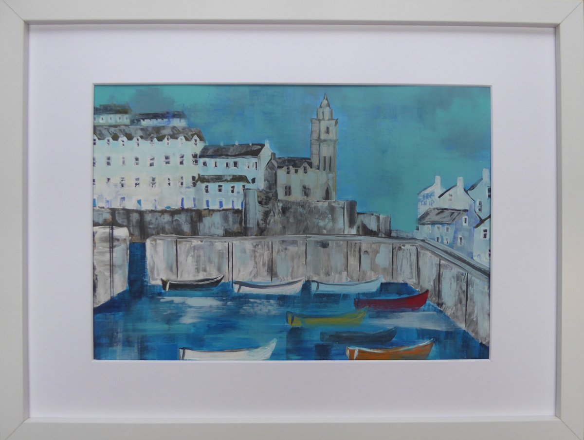  Porthleven Blues By Elaine Allender, 16 X 12, Artwork For Sale On Artfinder