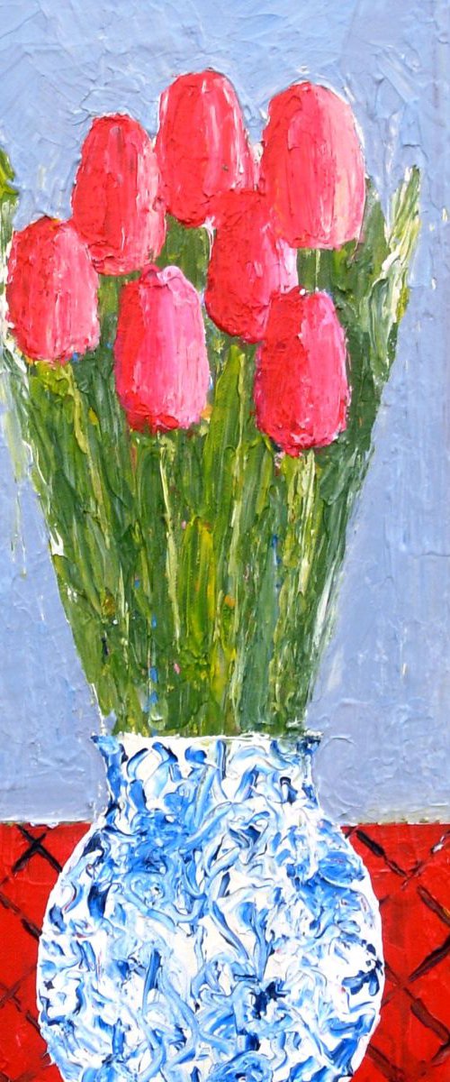 Tulips and Yellow Shutters by Jan Rippingham