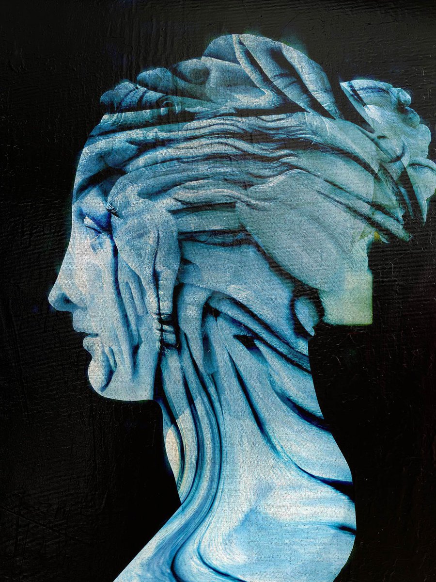 Impressionistic Portrait Acrylic Painting By Dario Moschetta, 24 X 31, Head 47B, Original Artwork