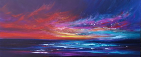 Crimson Skies - seascape, emotional, panoramic