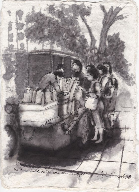 Ice cream vendor on Orchard rd, Singapore
