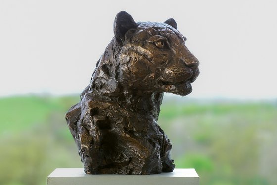 Leopard Portrait Foundry Bronze