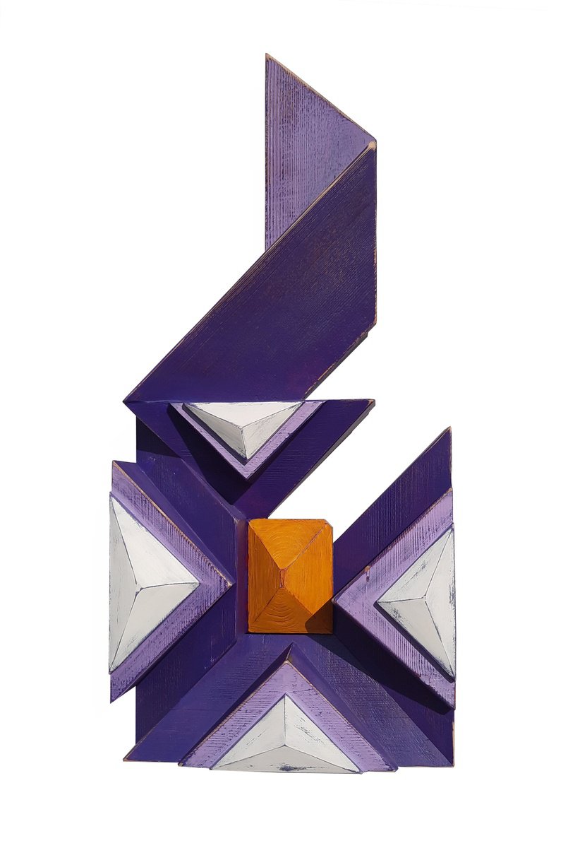 Geometric Abstract Relief By George Troyanov, 14 X 30, Apex, Original Artwork